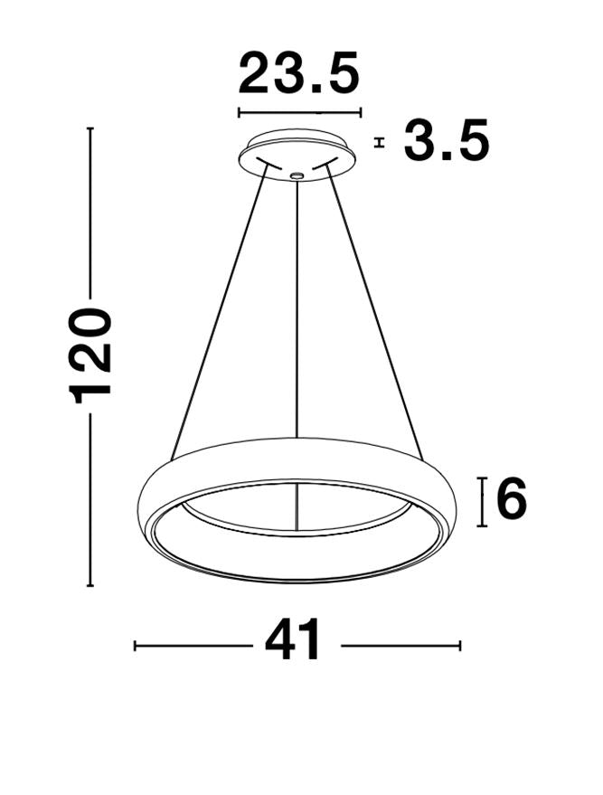 ALB Sandy Black Aluminium & Acrylic Dimmable Inner Light Ring Pendant Small - ID 10372