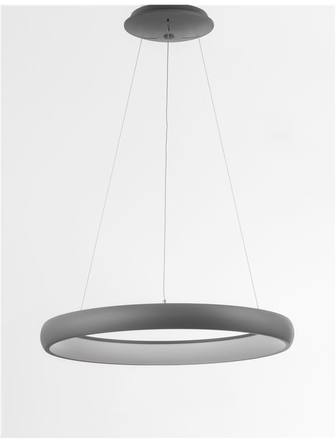 ALB Sandy Grey Aluminium & Acrylic Dimmable Inner Light Ring Pendant Medium - ID 10376