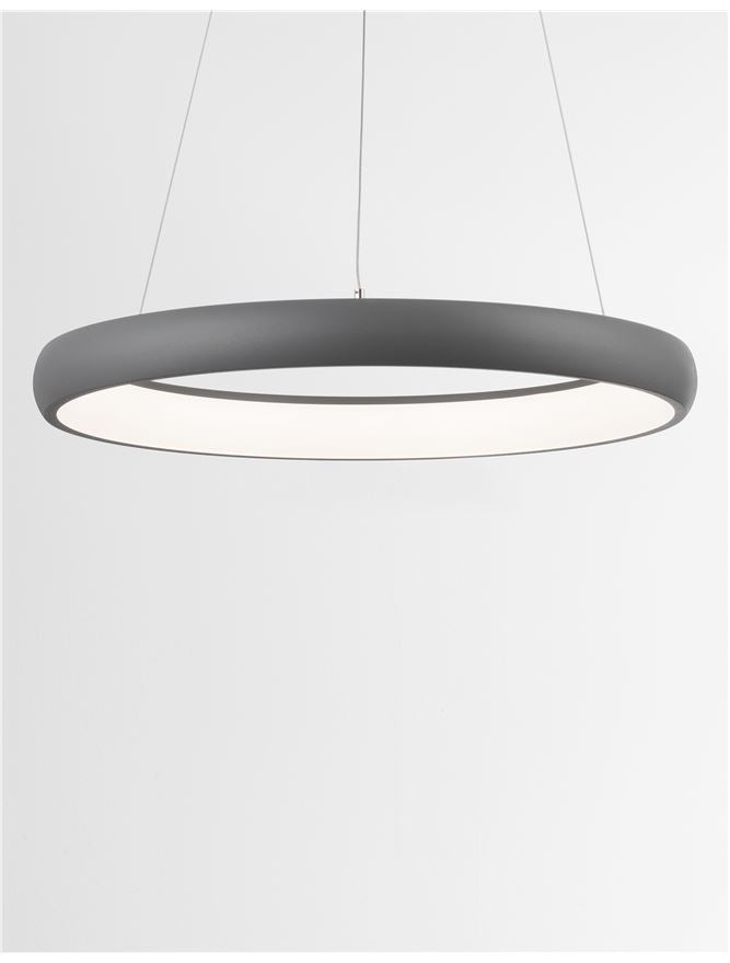 ALB Sandy Grey Aluminium & Acrylic Dimmable Inner Light Ring Pendant Medium - ID 10376
