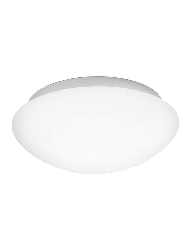 BRE White Opal Glass & Metal Small Bathroom Ceiling Light - ID 10904