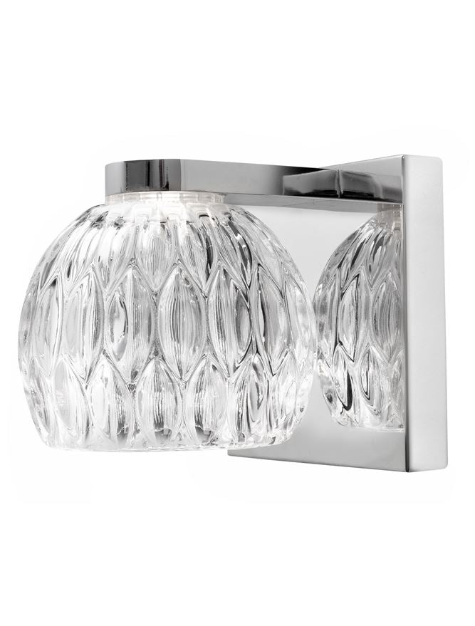 LAR Clear Glass & Chrome Aluminium Single Wall Light - ID 10567