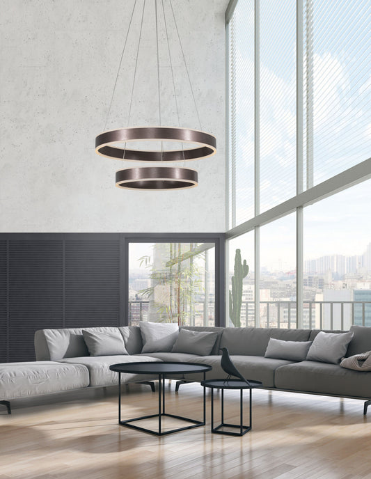 Ador Double Bronze Hoop LED Pendant - ID 8615