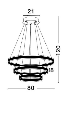 Ador Triple Bronze Hoop Dimmable LED Pendant - ID 8613