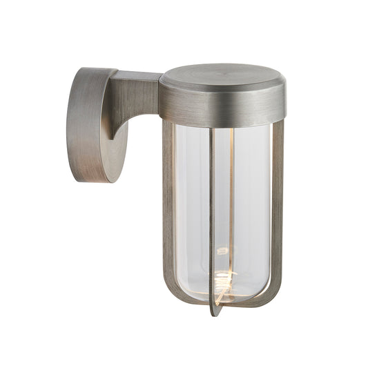 Die Cast IP44 LED Wall Light In Brushed Silver With Clear Glass  - ID 11069 - LOW STOCK, PLEASE CALL