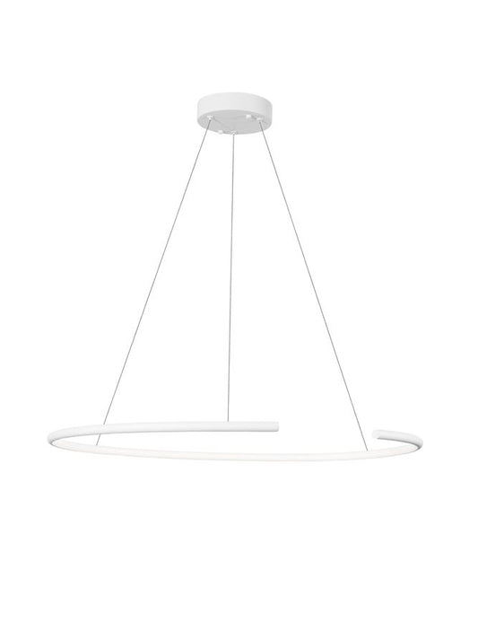 BRE Sandy White Aluminium & Acrylic Split Loop Tubular Pendant - ID 10191