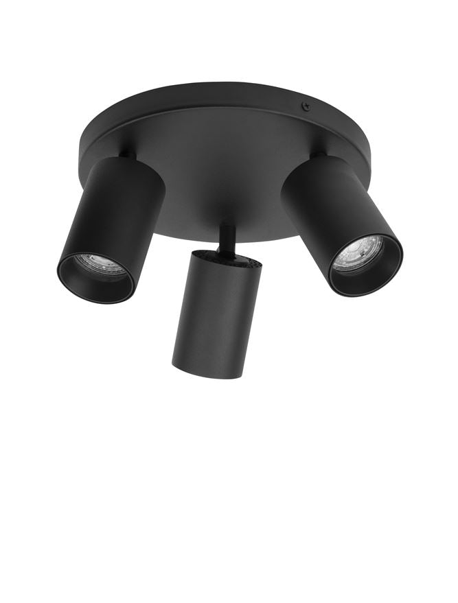 NL Sandy Black Triple Round GU10 spotlight - ID 11162