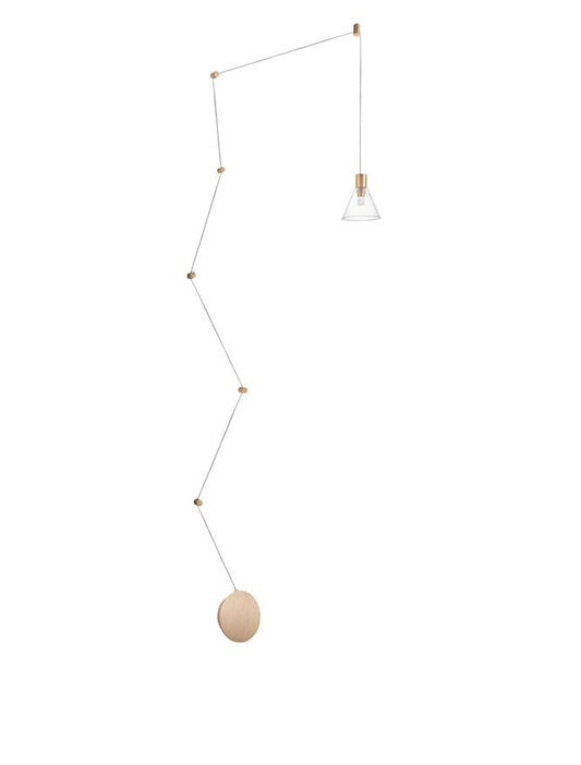 MAR Gold Aluminium & Clear Glass Single String Pendant - ID 10149