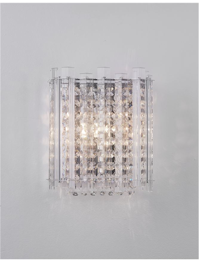 ELE Chrome Aluminium & K9 Crystal Wall Light - ID 10487