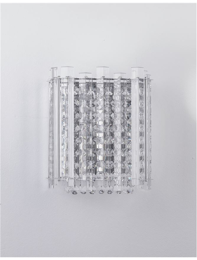 ELE Chrome Aluminium & K9 Crystal Wall Light - ID 10487