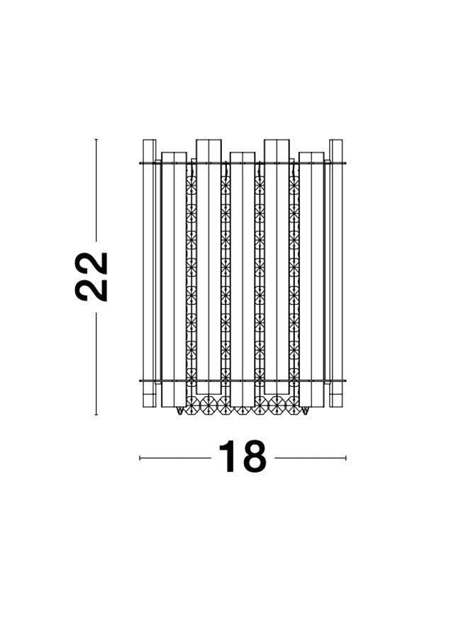 ELE Chrome Aluminium & K9 Crystal Wall Light - ID 10487