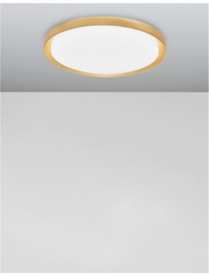TRO Diffused Gold Leaf Aluminium Large Ceiling Light - ID 10599