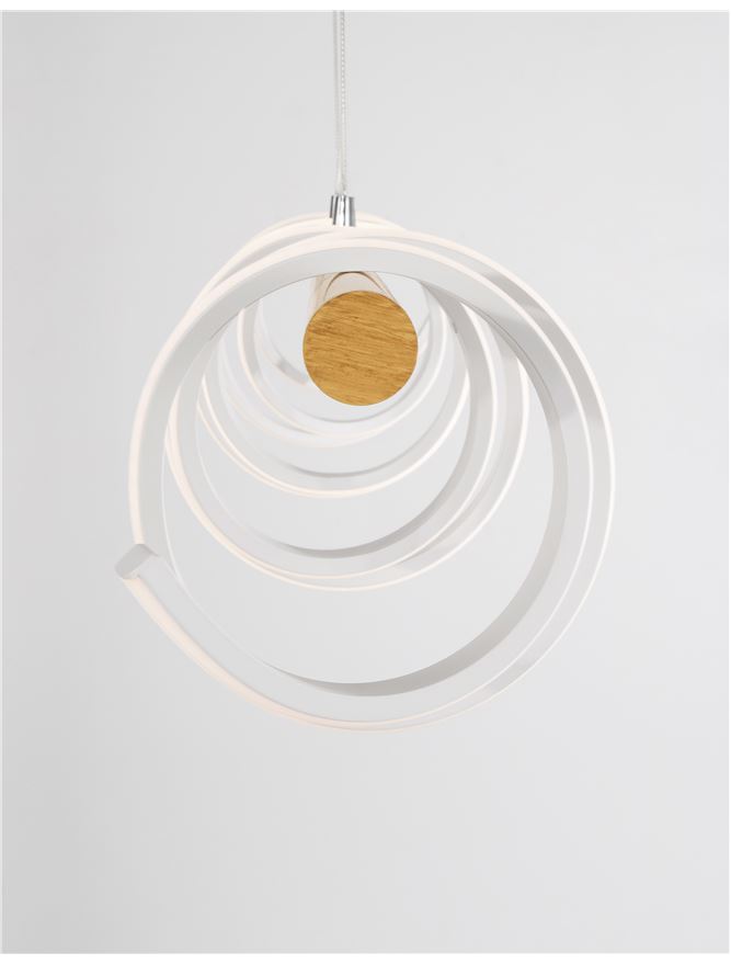 Linear Wooden Pendant with Spiral LED - ID 11402