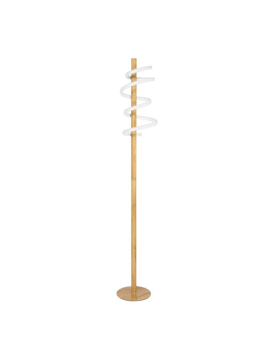 Wooden Floor Lamp with Spiral LED - ID 11403