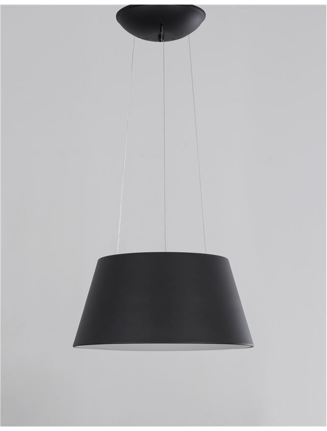 VOL Black Metal Tapered Drum With Acrylic Diffused Inner Pendant - ID 10447