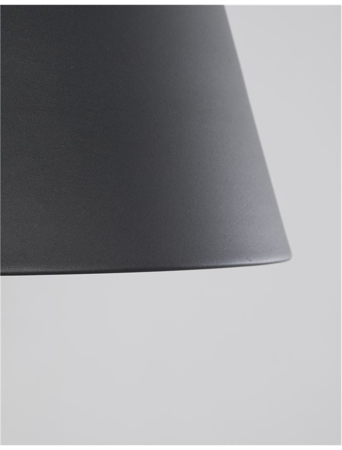 VOL Black Metal Tapered Drum With Acrylic Diffused Inner Pendant - ID 10447