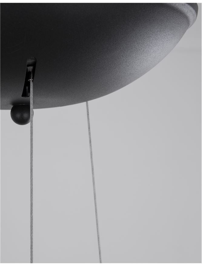VOL Black Metal Tapered Drum With Acrylic Diffused Inner Pendant - ID 10447
