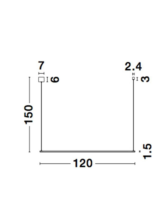 ELE Sandy Black Aluminium Linear Pendant - ID 11356