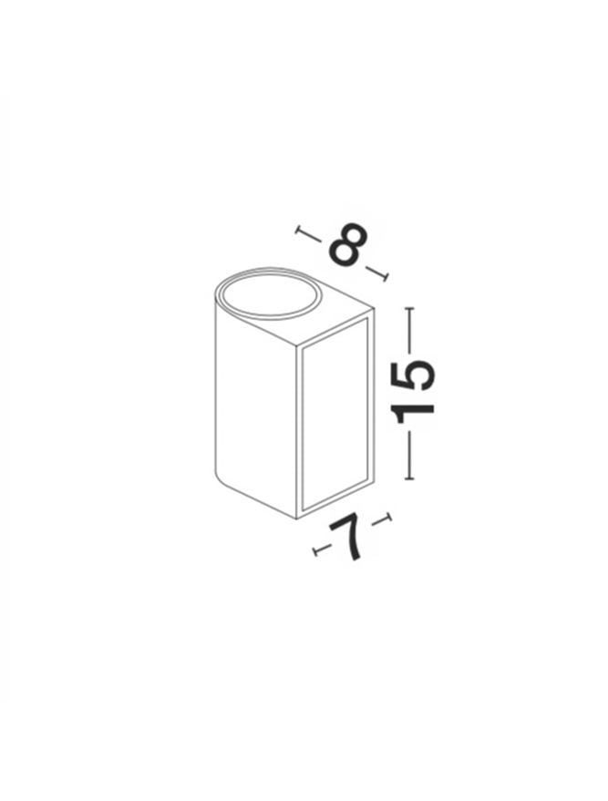 NER Compact Rounded Edge White Outdoor Wall Up / Down Light - ID 10822