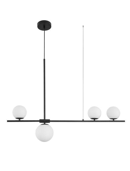IMP Black Metal & Opal Orb 4 Light Ceiling Light - ID 10651
