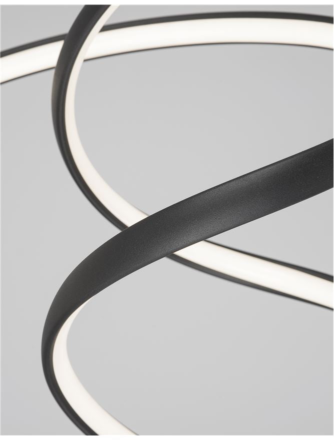 RIN Black Aluminium & Acrylic Knot Swirl Single Pendant - ID 10458