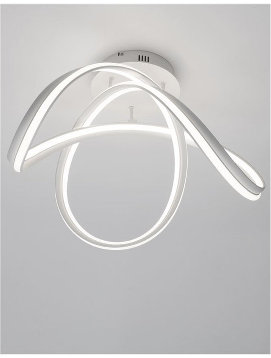 TRU Dimmable Sandy White Aluminium & Acrylic Knot Ceiling Light - ID 10362