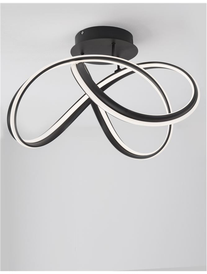 TRU Dimmable Sandy Black Aluminium & Acrylic Knot Ceiling Light - ID 10363