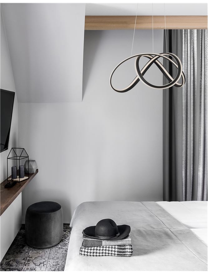 TRU Dimmable Sandy Black Aluminium & Acrylic Knot Pendant - ID 10365
