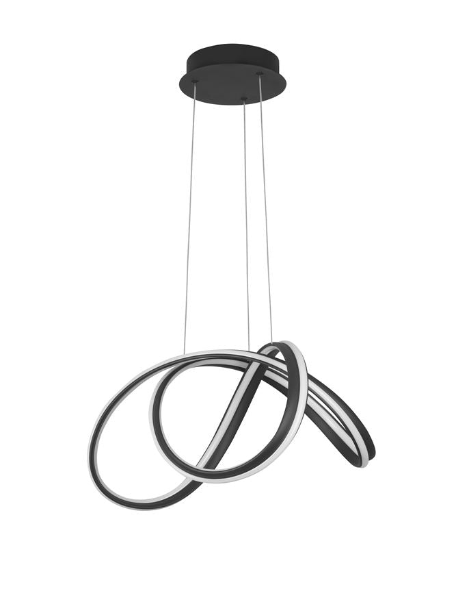 TRU Dimmable Sandy Black Aluminium & Acrylic Knot Pendant - ID 10365