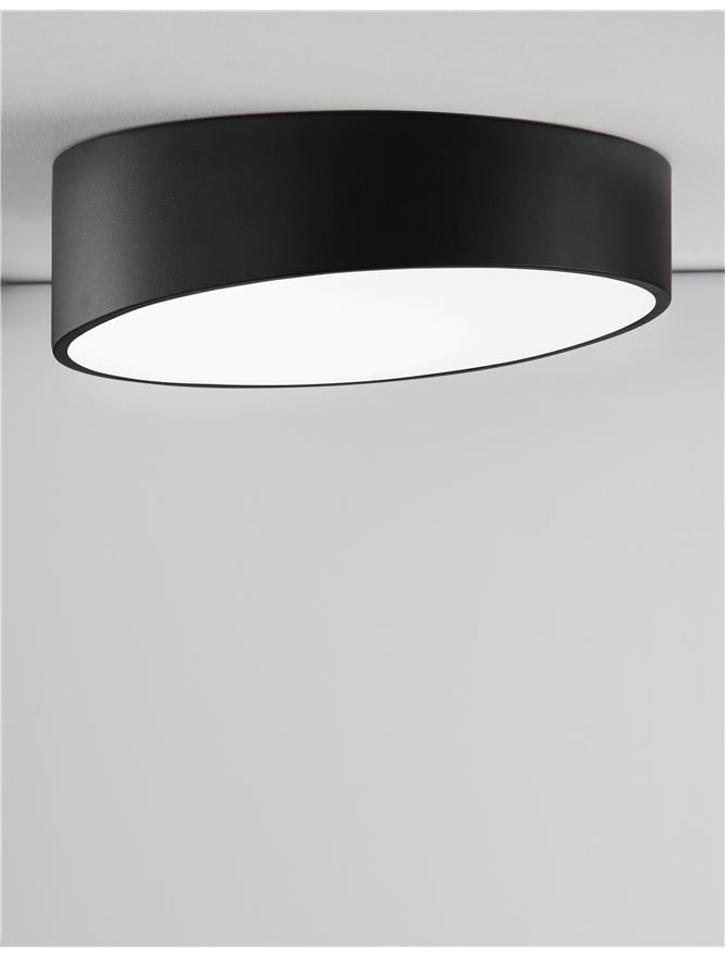 MAGG Diffused Sandy Black Angled Cylinder Large Flush Ceiling Light - ID 10587