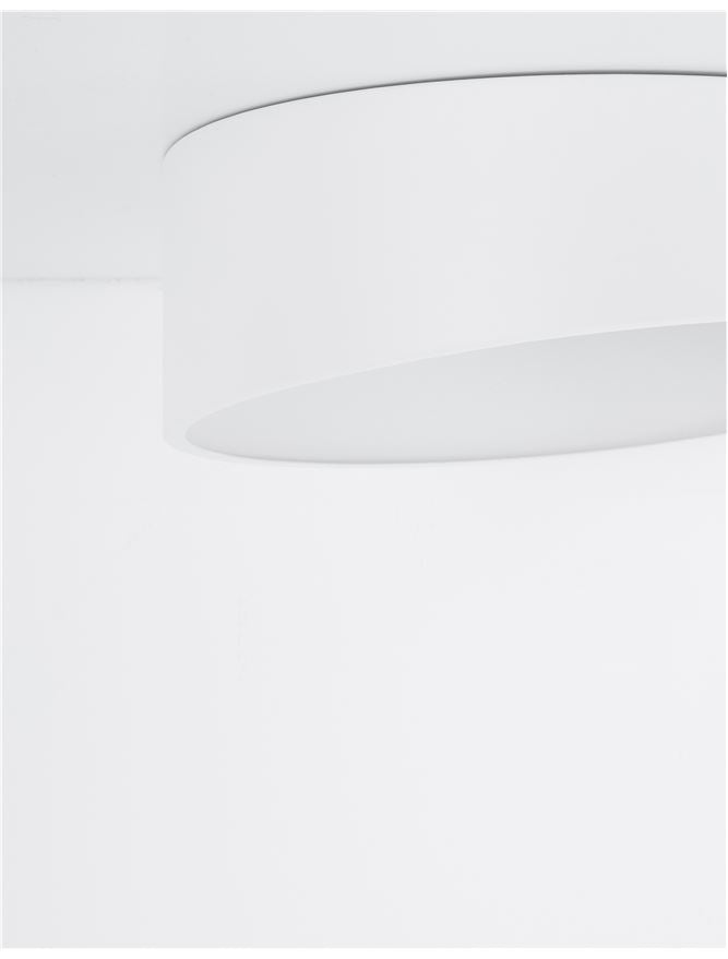 MAGG Diffused Sandy White Angled Cylinder Large Flush Ceiling Light - ID 10588