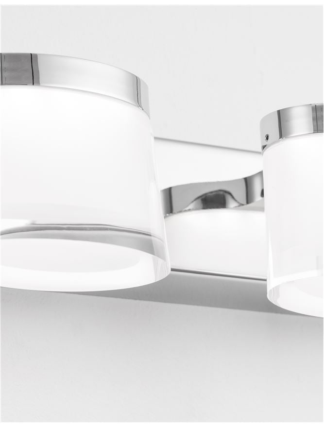 SAB Chrome Aluminium & Acrylic Tripple Bathroom Wall Light - ID 10912