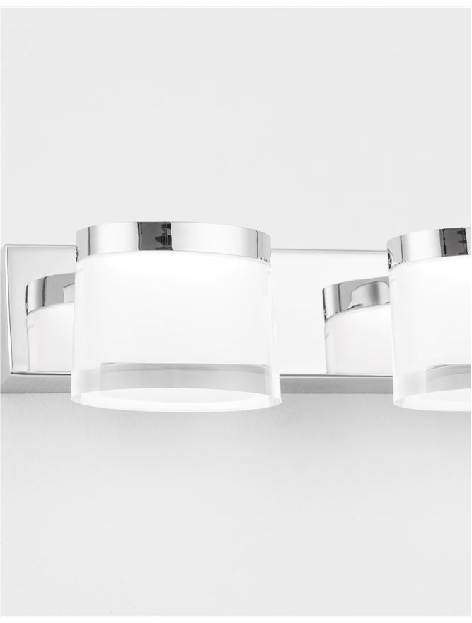 SAB Chrome Aluminium & Acrylic Tripple Bathroom Wall Light - ID 10912