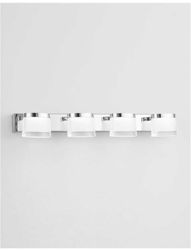 SAB Chrome Aluminium & Acrylic Quad Bathroom Wall Light - ID 10913