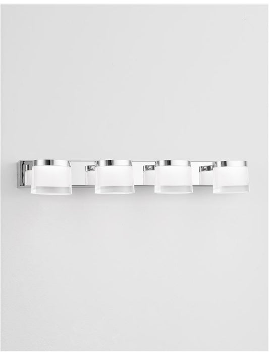 SAB Chrome Aluminium & Acrylic Quad Bathroom Wall Light - ID 10913