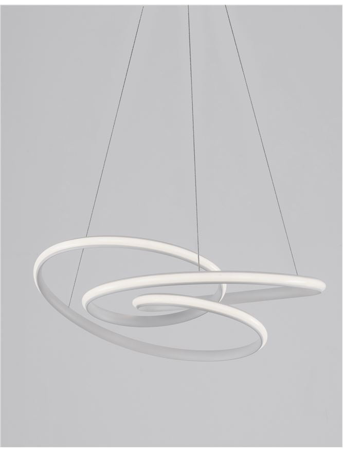MENT Dimmable Sandy White Aluminium & Acrylic Knotted Swirl Pendant - ID 10454