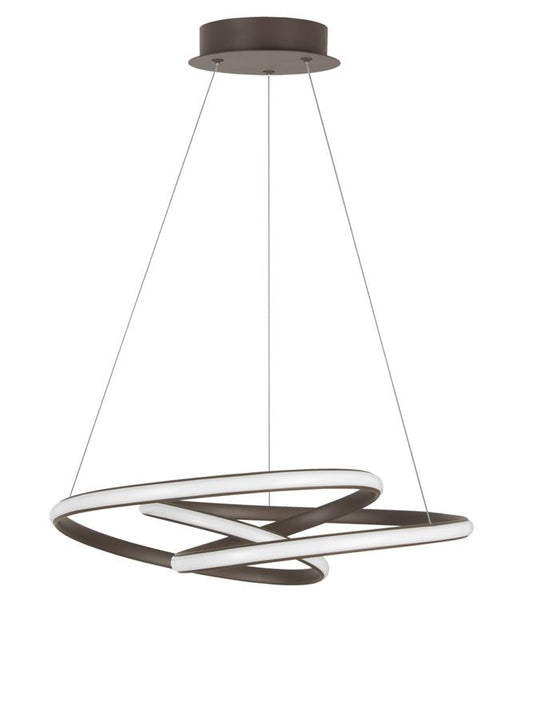MENT Dimmable Sandy Coffee Aluminium & Acrylic Knotted Swirl Pendant - ID 10455
