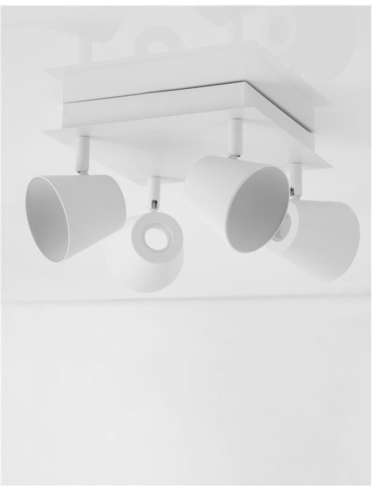 BAG Sandy White Metal Four Lamp Spotlight With Concealed Light Source  - ID 11065
