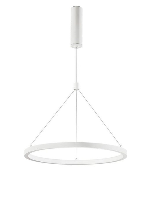 EMP Dimmable Sandy White Aluminium & Acrylic Single Ring Pendant - ID 10210