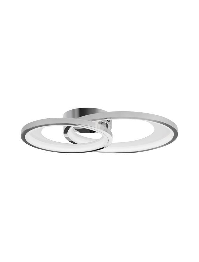 GAL Chrome Aluminium & Acrylic Dimmable Galactic Rings Semi-Flush Large - ID 10475