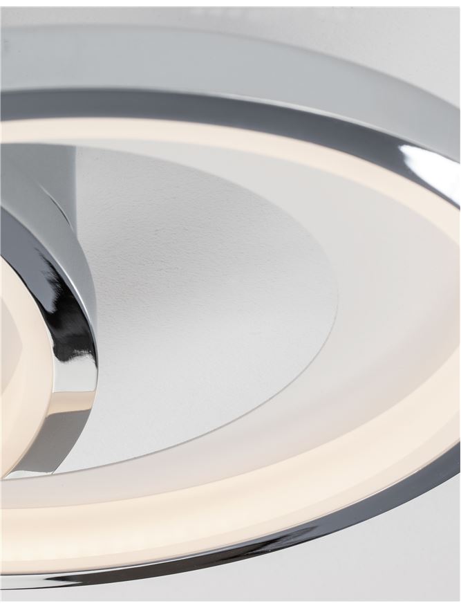 GAL Chrome Aluminium & Acrylic Dimmable Galactic Rings Semi-Flush Large - ID 10475