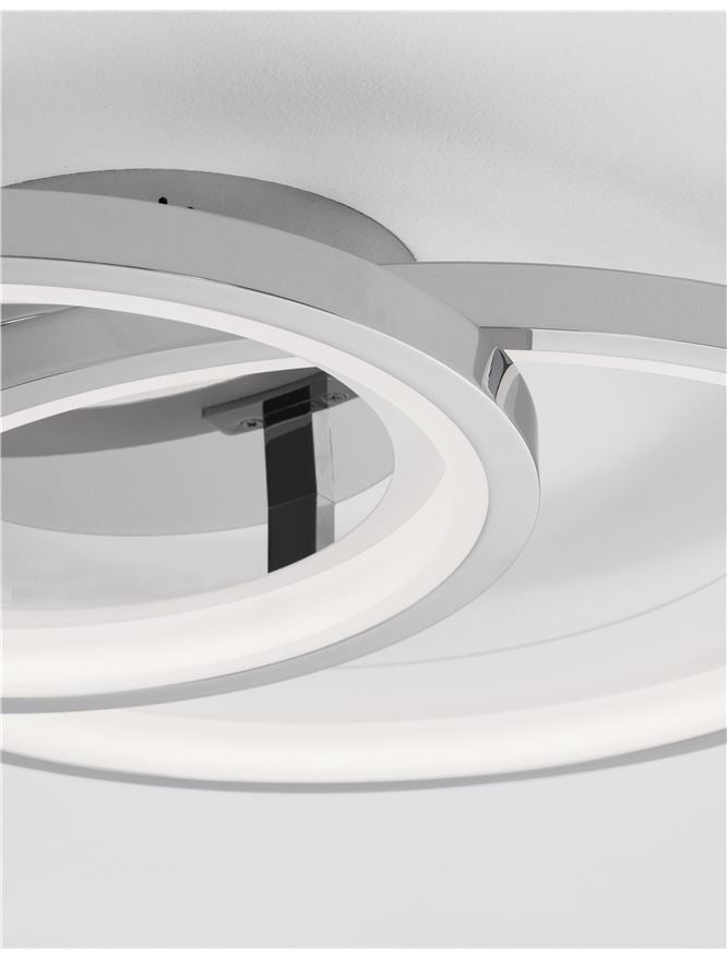 GAL Chrome Aluminium & Acrylic Dimmable Galactic Rings Semi-Flush Large - ID 10475