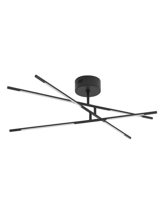 RAC Black Metal & Acrylic Tubular 6 Lamp Adjustable Ceiling Light - ID 10112