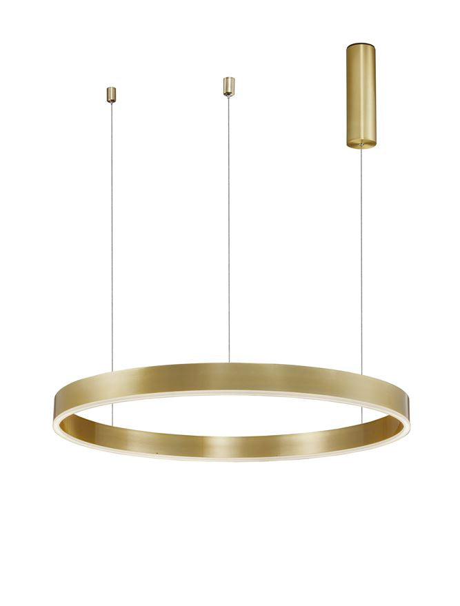 MOT Dimmable Brass Gold Aluminium & Acrylic Ring Pendant Medium - ID 10202