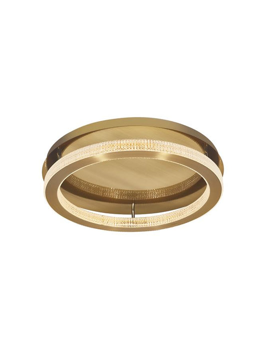 FIO Dimmable Gold & Acrylic Single Ring Flush Ceiling Light Medium - ID 10073