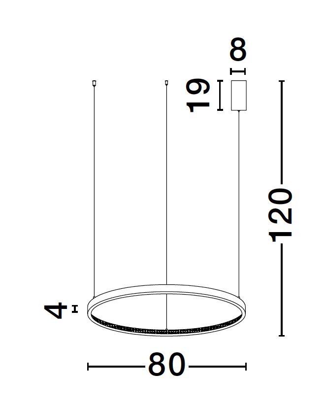 PRE Dimmable Gold & Acrylic Single Ring Pendant Large - ID 10066