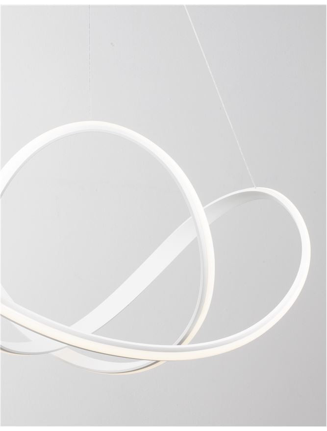 APU Dimmable Sandy White Aluminium & Acrylic Swirl Large Pendant - ID 10452