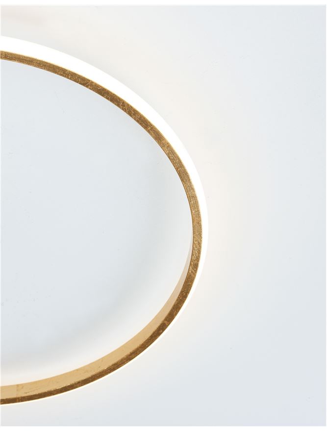FUL Single Halo Dimmable Ceiling Light In Gold Leaf Aluminium & Acrylic - ID 10324