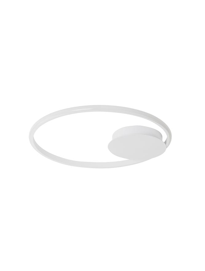 FUL Single Halo Dimmable Ceiling Light In Sandy White Aluminium & Acrylic - ID 10326
