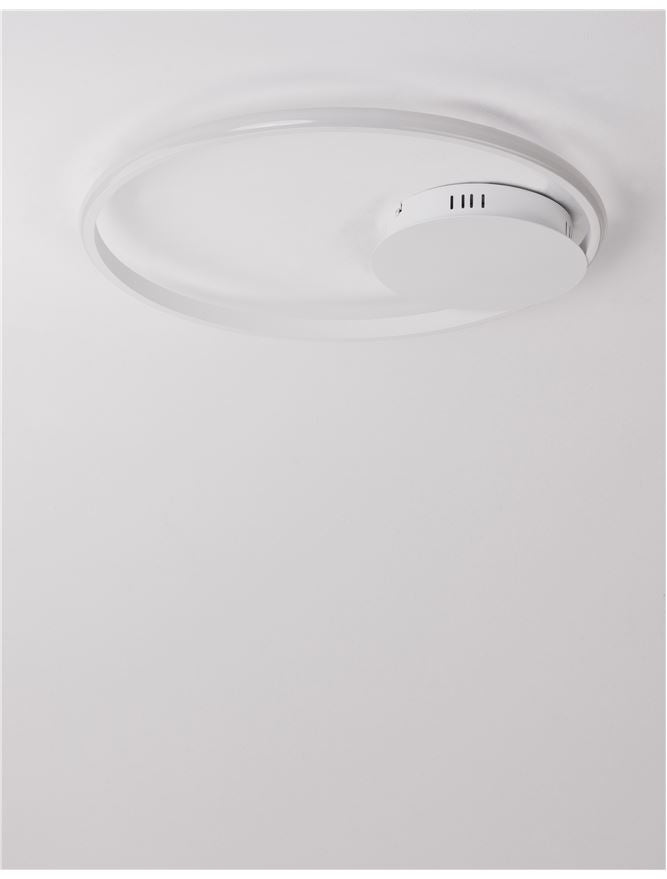 FUL Single Halo Dimmable Ceiling Light In Sandy White Aluminium & Acrylic - ID 10326