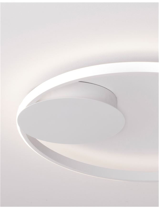 FUL Single Halo Dimmable Ceiling Light In Sandy White Aluminium & Acrylic - ID 10326